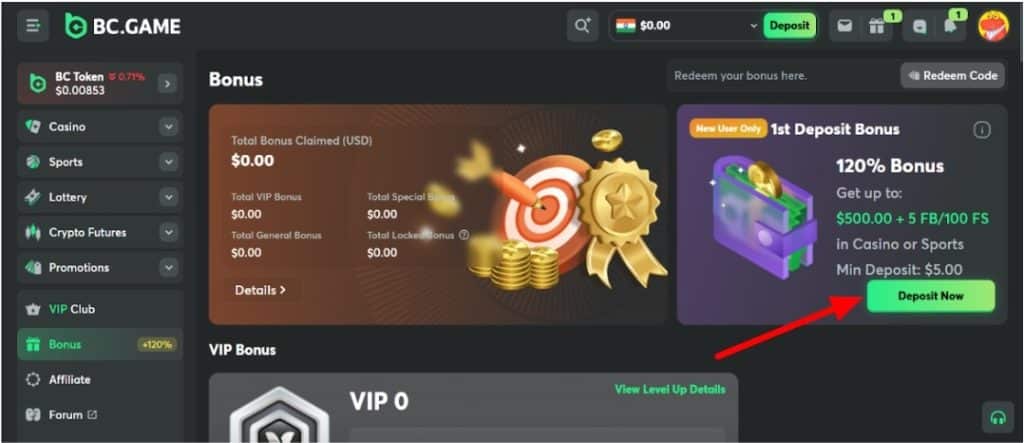 BC Games Deposite option BC Games Deposite option