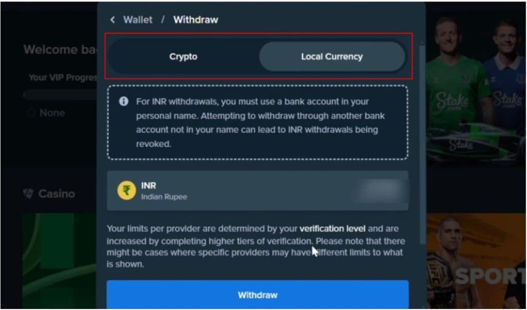 Stake Pick the Crypto or Local Currency Stake Pick the Crypto or Local Currency